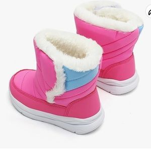 Waterproof Toddler Fur Snow Boots Pink Toddler Size 7